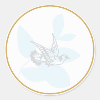 Sticker Rond Sceau/Sticker Bleu Dove and Branch Baptiser