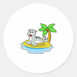 Sticker Rond Sceau sur l'île