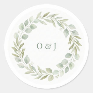 Sticker Rond Sceaux de plantes pour enveloppes de mariage