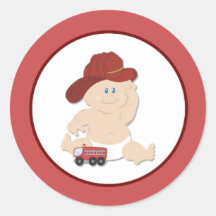 Sticker Rond Sceaux d'enveloppe de BÉBÉ FIRE FIGHTER