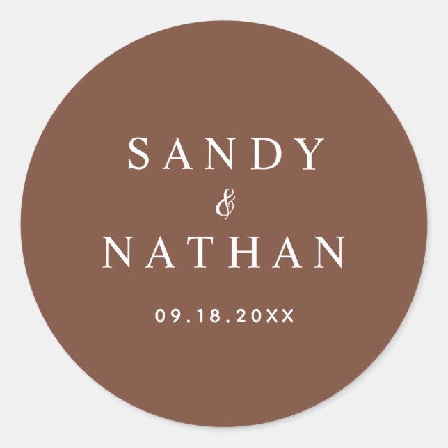 Sticker Rond Sceaux d'enveloppe de mariage Boho  (Devant)