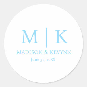 Sticker Rond Sceaux d'enveloppe de mariage minimalistes et élég