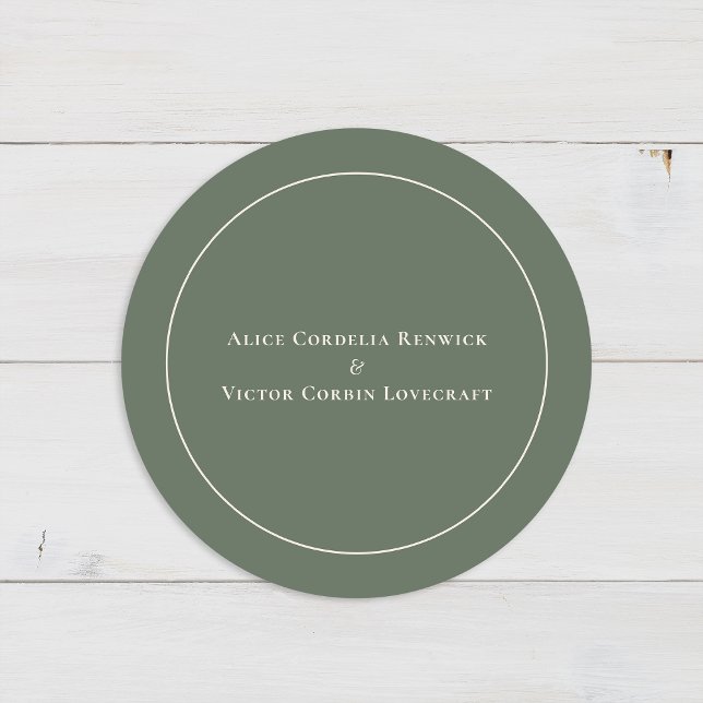 Sticker Rond Sceaux d'enveloppe de mariage simple Boho Arch ver (Créateur téléchargé)