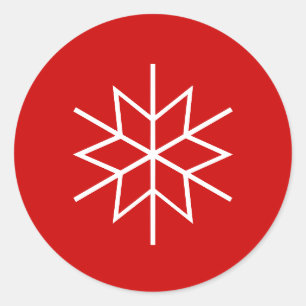 Sticker Rond Sceaux d'enveloppe de Noël avec motif de flocon de