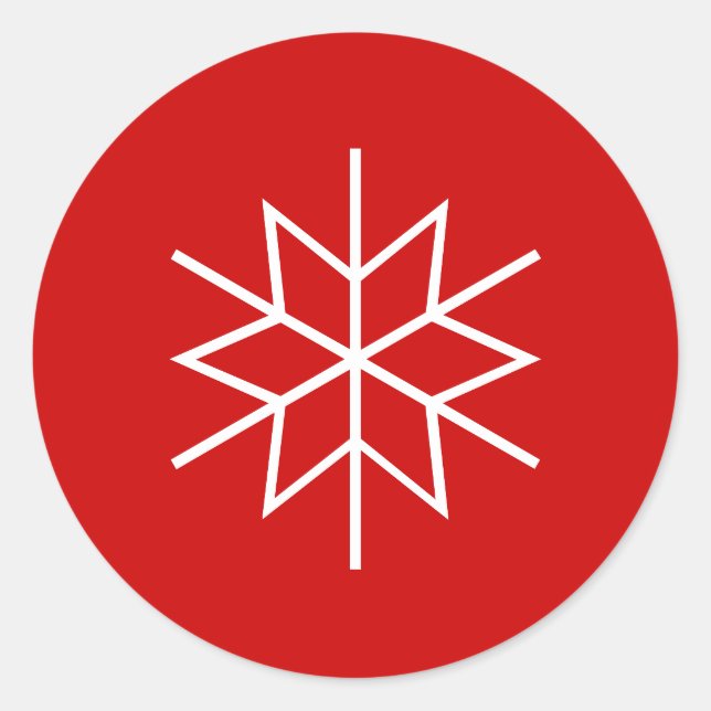 Sticker Rond Sceaux d'enveloppe de Noël avec motif de flocon de (Devant)