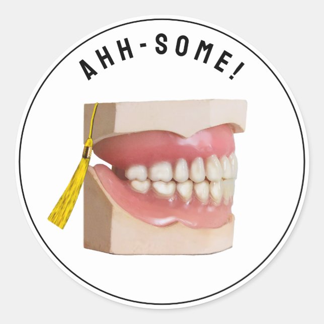 Sticker Rond Sceaux d'enveloppe de remise de diplôme de dentist (Devant)
