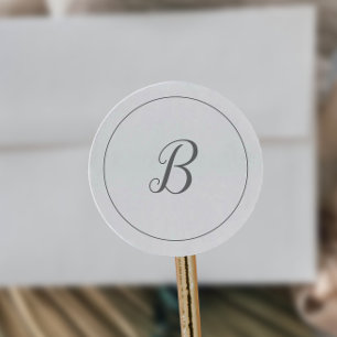 Sticker Rond Sceaux d'enveloppe Mariage monogramme minimaliste