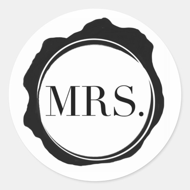 Sticker Rond Sceaux d'enveloppe pour douche de mariée (Devant)