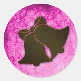 Sticker Rond Sceaux d'enveloppe vintage rose et Brown