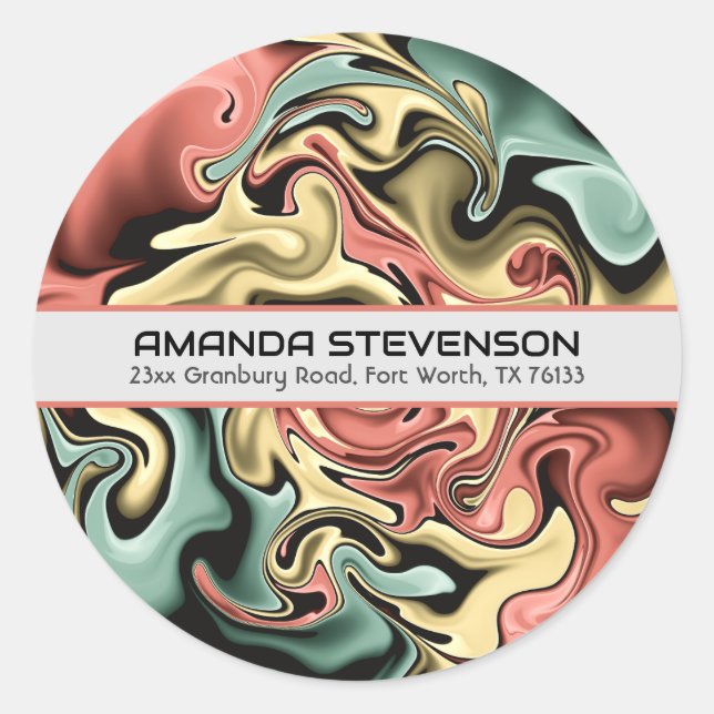 Sticker Rond Sceaux d'enveloppes Abstraites modernes (Devant)