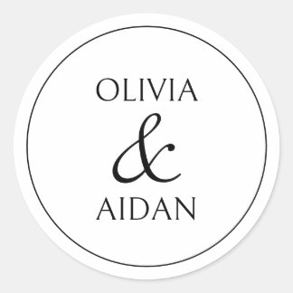 Sticker Rond Sceaux d'enveloppes Mariages minimalistes modernes