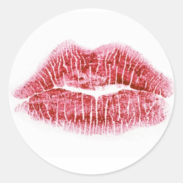 Sticker Rond Scellé avec un baiser (Devant)