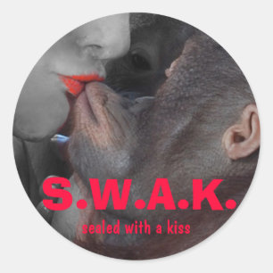 Sticker Rond Scellé avec un baiser