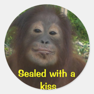 Sticker Rond Scellé avec un baiser