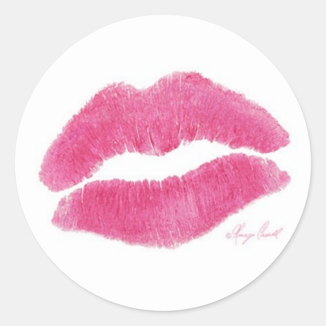 Sticker Rond Scellé avec un baiser (Devant)