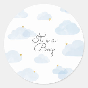 Sticker Rond Scellé de l'enveloppe des nuages bleu clair au sol