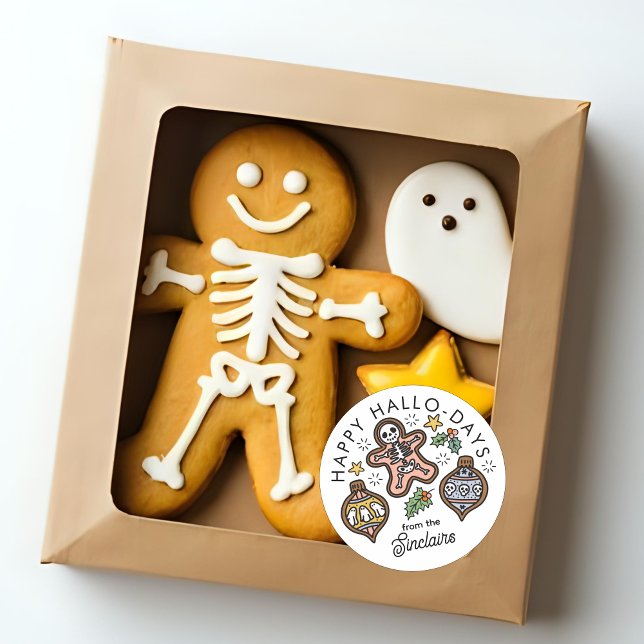 Sticker Rond Scellé d'enveloppe de Noël Halloween mignon et cos (Créateur téléchargé)