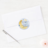 Scellé d'enveloppe personnalisé bleu Clair de Lune