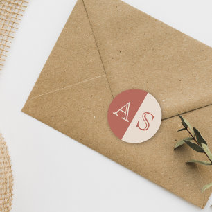 Sticker Rond Sceller simple enveloppe de mariage en terre cuite