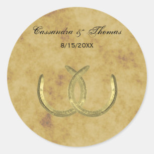 Sticker Rond Scellés d'enveloppe en argent blanc rustique Golde