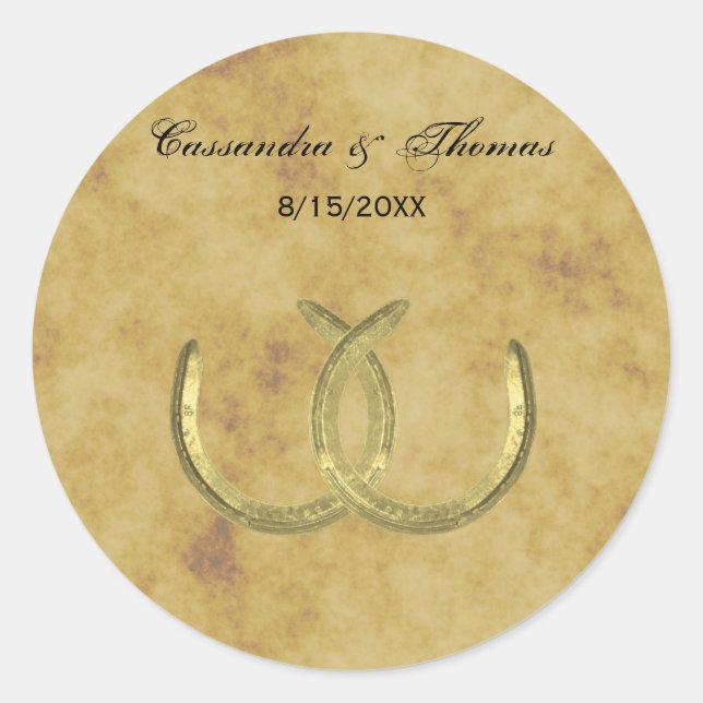 Sticker Rond Scellés d'enveloppe en argent blanc rustique Golde (Devant)