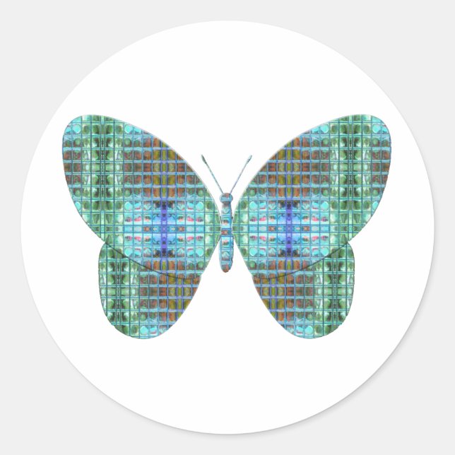 Sticker Rond scellés enveloppe de bijoux papillon (Devant)