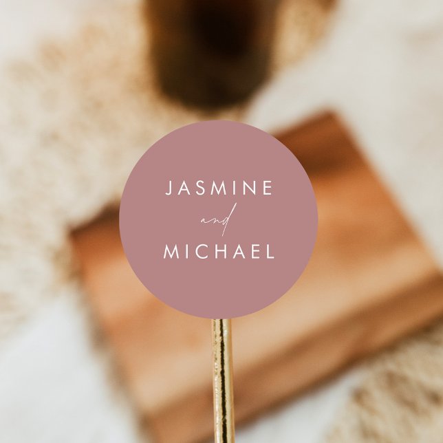 Sticker Rond Scénario moderne Rose Dusty Enveloppe Mariage scea (Créateur téléchargé)