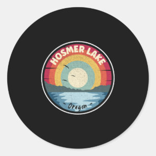 Sticker Rond Scène colorée du lac Hosmer dans l'Oregon