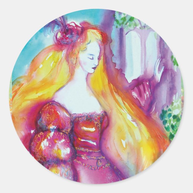 STICKER ROND SCÈNE DE BALCON ROMEO ET JULIET (Devant)