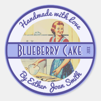 Sticker Rond Scène de cuisine vintage des années 1950 avec text
