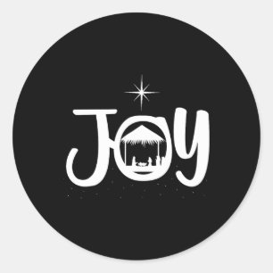 Sticker Rond Scène de la Nativité de Jésus Joie Noël de Noël Ch