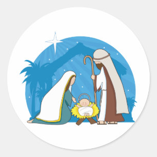 Sticker Rond Scène de nativité