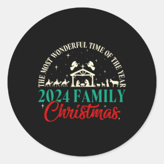 Sticker Rond Scène de Nativité Noël chrétien Noël Noël Noël 202