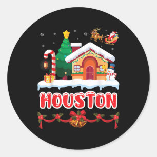 Sticker Rond Scène de Noël festive à Houston Winter Wonderla