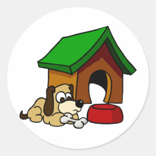 Sticker Rond Scène Doghouse