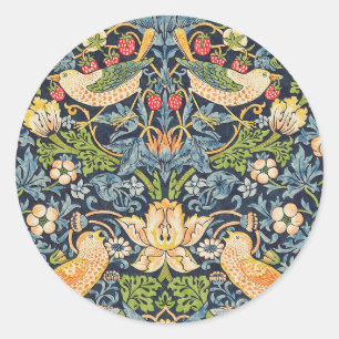 Sticker Rond Schéma floral William Morris Strawberry Thief