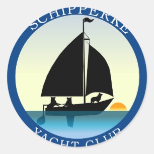 Sticker Rond Schipperke Yacht Club
