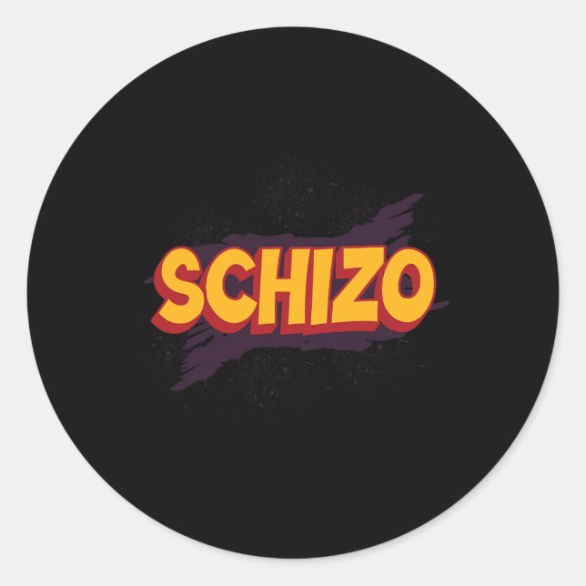 Sticker Rond Schizo Schizophrénie (Devant)
