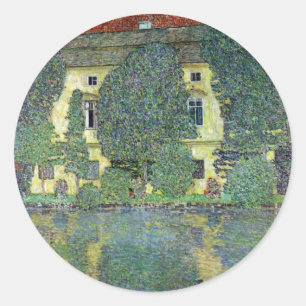 Sticker Rond Schloss Kammer sur l'Attersee III Par Gustav Klimt