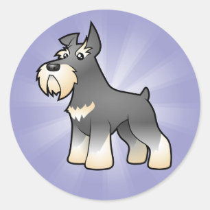 Sticker Rond Schnauzer de bande dessinée