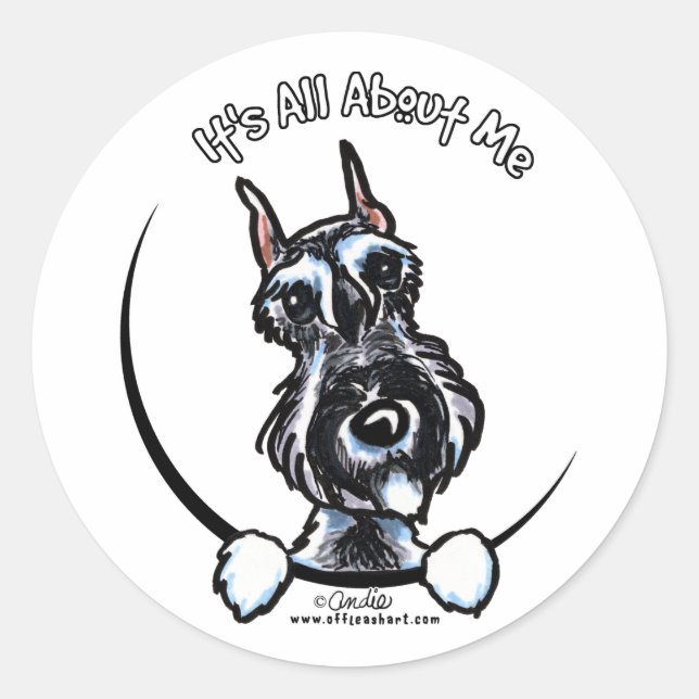 Sticker Rond Schnauzer de poivre de sel IAAM (Devant)