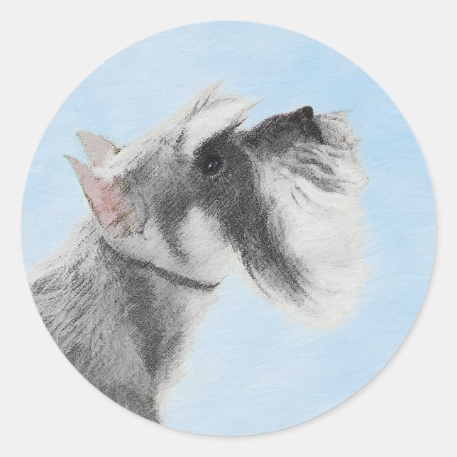 Sticker Rond Schnauzer (Giant, Standard) Peinture - Chien Art (Devant)