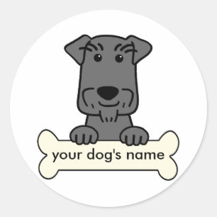 Sticker Rond Schnauzer miniature personnalisé