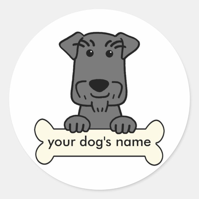 Sticker Rond Schnauzer miniature personnalisé (Devant)