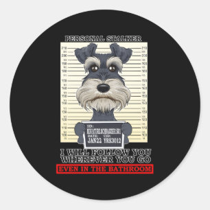 Sticker Rond Schnauzer miniature Stalker personnel