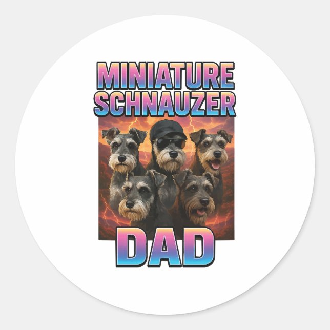 Sticker Rond Schnauzer nain (Devant)