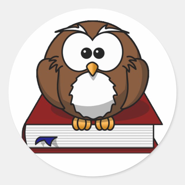 Sticker Rond Scholary Owl (Devant)
