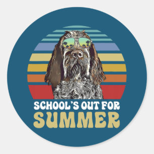 Sticker Rond Schools out for Summer Spinoni Italiani Dog