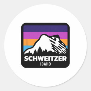 Sticker Rond Schweitzer Mountain Idaho Ski Snowboard Fami