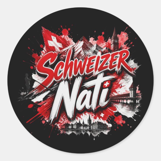 Sticker Rond Schweizer Nati - le surnom de l'équipe suisse (Devant)